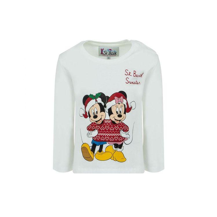 MC2 SAINT BARTH Mickey & Minnie bijela dječija majica 