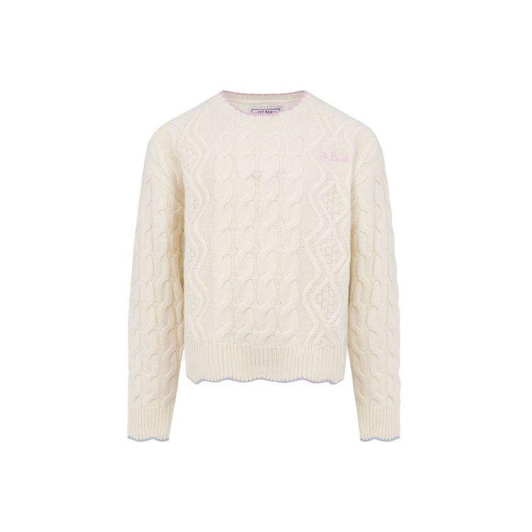 MC2 SAINT BARTH bež dječiji džemper krupni plet