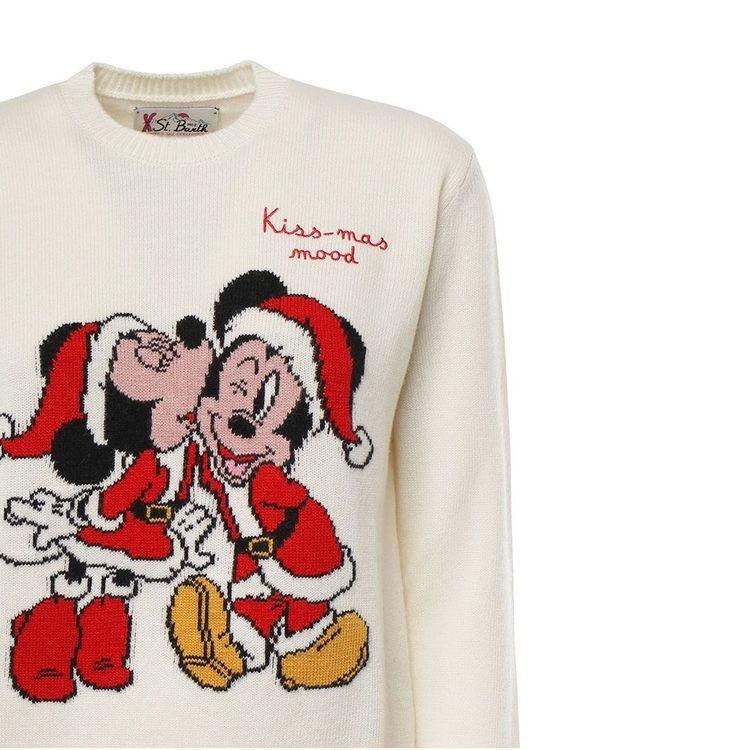 MC2 SAINT BARTH Micky and Minnie bijeli dječiji džemper