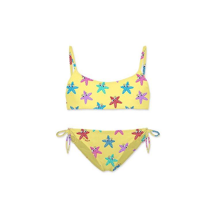 MC2 SAINT BARTH žuti dječiji kupaći sa multikolor zvjezdicama