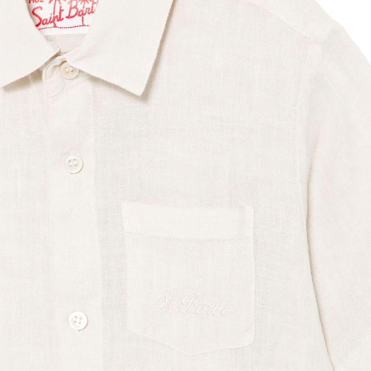 MC2 SAINT BARTH bijela dječija lanena košulja