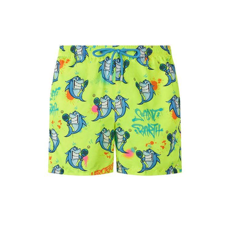 MC2 SAINT BARTH Shark fluo-zeleni dječiji šorts