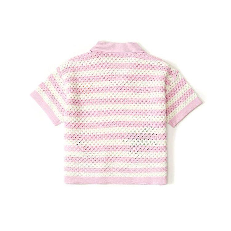 MC2 SAINT BARTH roza dječija polo pletena majica sa prugama
