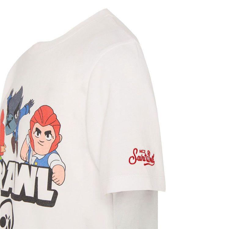 MC2 SAINT BARTH bijela dječija majica sa "Brawl" printom