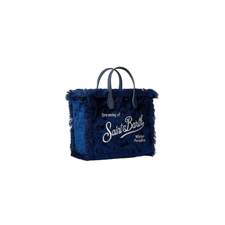MC2 SAINT BARTH Mini Vanity indigo plava plišana ženska torba