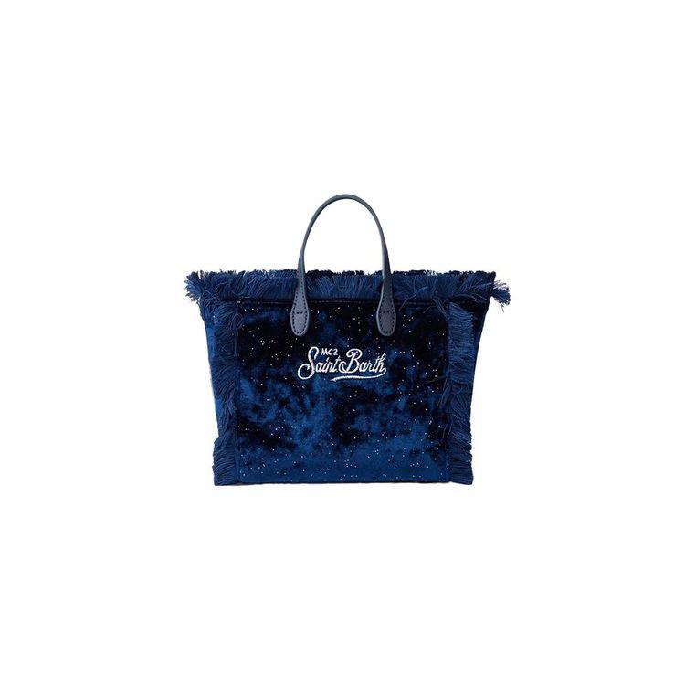 MC2 SAINT BARTH Mini Vanity indigo plava plišana ženska torba