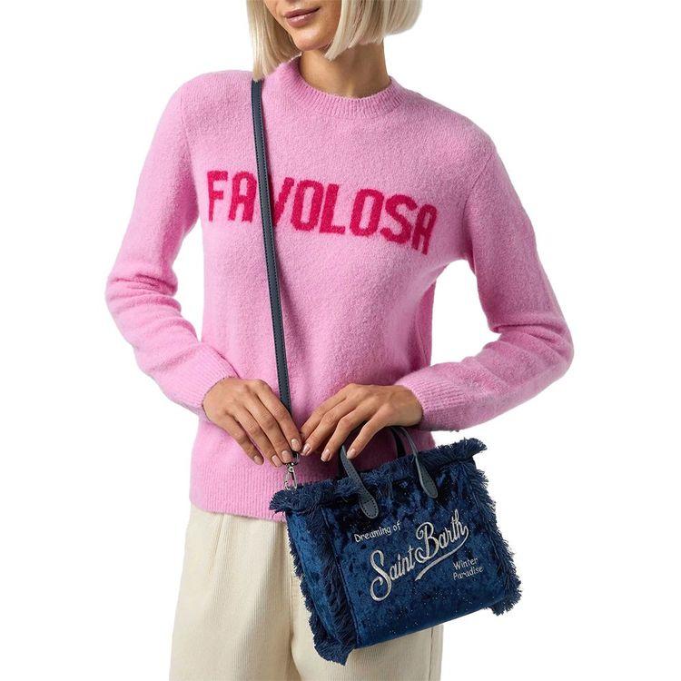 MC2 SAINT BARTH Mini Vanity indigo plava plišana ženska torba