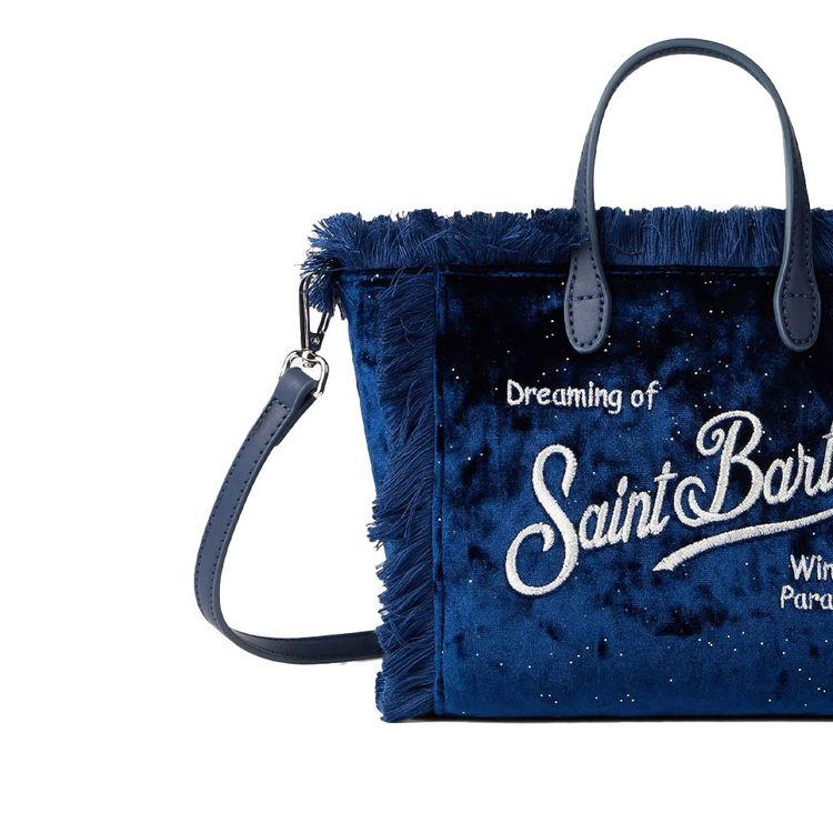 MC2 SAINT BARTH Mini Vanity indigo plava plišana ženska torba