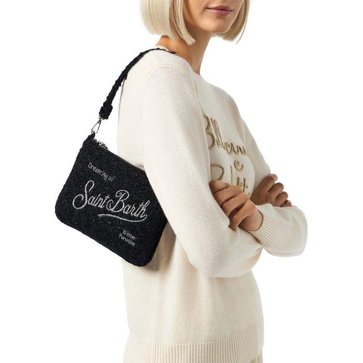 MC2 SAINT BARTH Parisienne Tweed Mini crna ženska torba