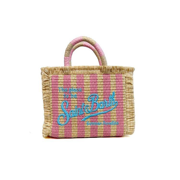 MC2 SAINT BARTH Colette Raffia bež ženska torba na pruge