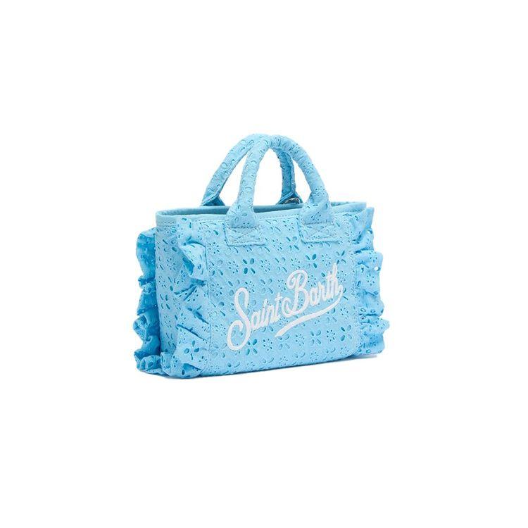 MC2 SAINT BARTH Vanity Mini plava čipkana ženska torba