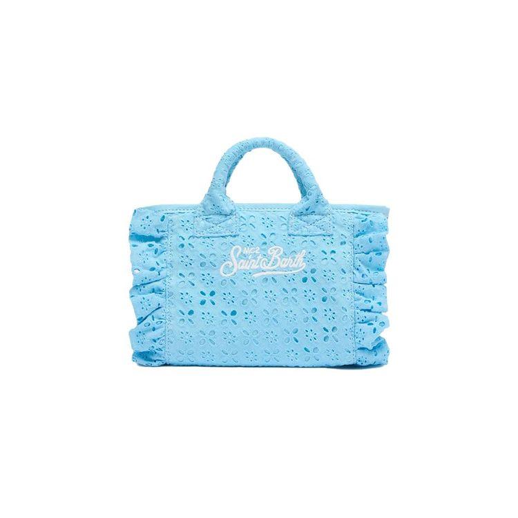 MC2 SAINT BARTH Vanity Mini plava čipkana ženska torba