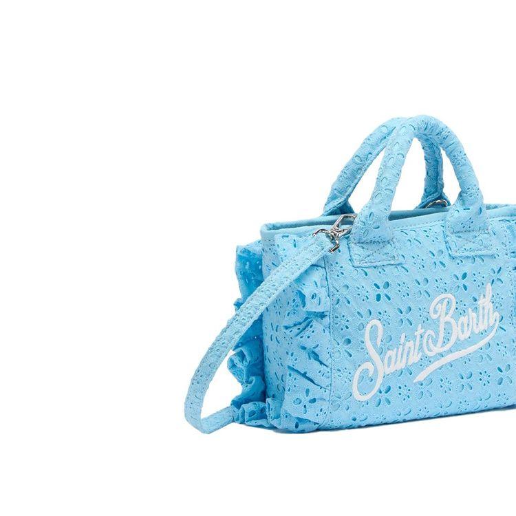 MC2 SAINT BARTH Vanity Mini plava čipkana ženska torba