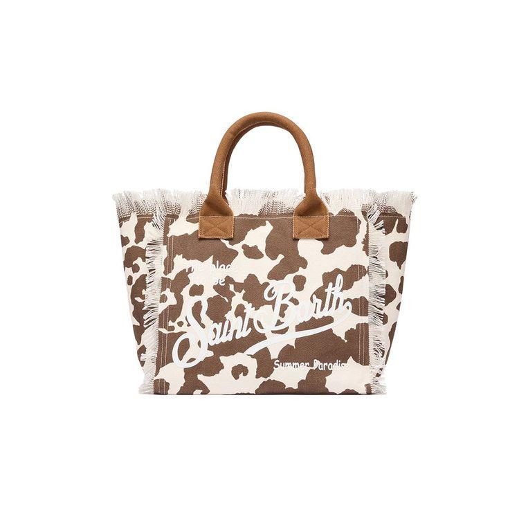 MC2 SAINT BARTH Vanity Cow Print braon-bijela ženska torba