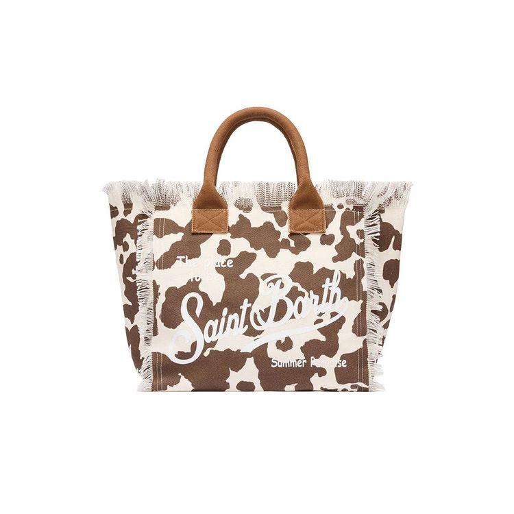 MC2 SAINT BARTH Vanity Cow Print braon-bijela ženska torba