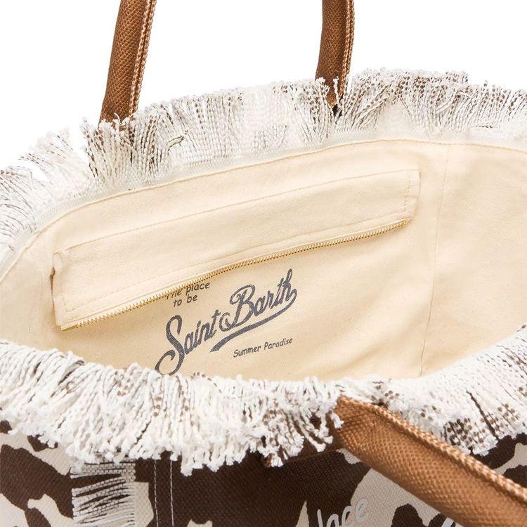 MC2 SAINT BARTH Vanity Cow Print braon-bijela ženska torba