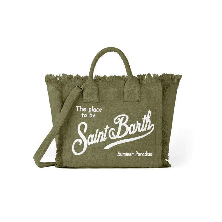 MC2 SAINT BARTH Vanity Mini maslinasta lanena ženska torba