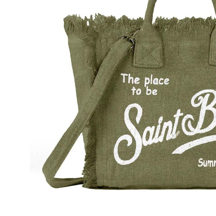 MC2 SAINT BARTH Vanity Mini maslinasta lanena ženska torba