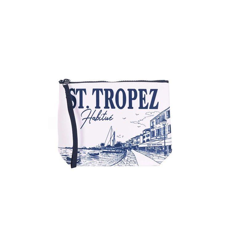 MC2 SAINT BARTH Aline bijeli neseser sa teget St. Tropez štampom