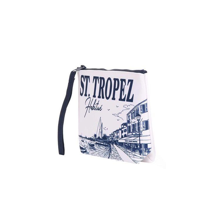 MC2 SAINT BARTH Aline bijeli neseser sa teget St. Tropez štampom