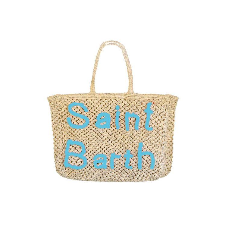 MC2 SAINT BARTH Macram bež pletena ženska torba