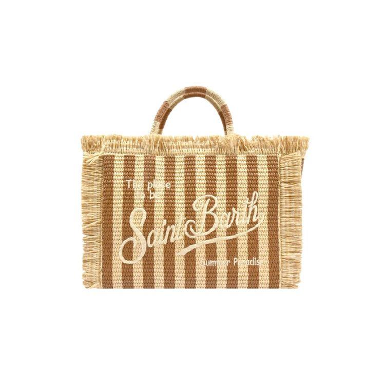 MC2 SAINT BARTH Colette Raffia bež ženska torba na pruge