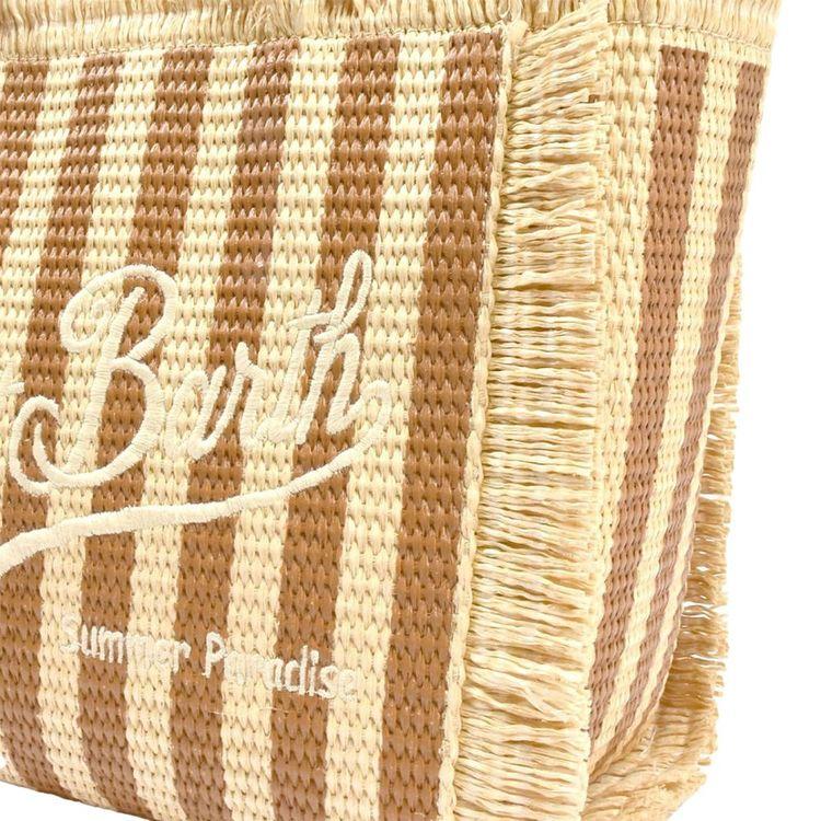 MC2 SAINT BARTH Colette Raffia bež ženska torba na pruge