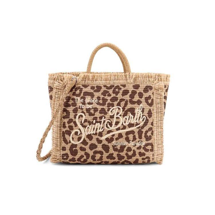 MC2 SAINT BARTH Colette Raffia Leopard bež ženska torba