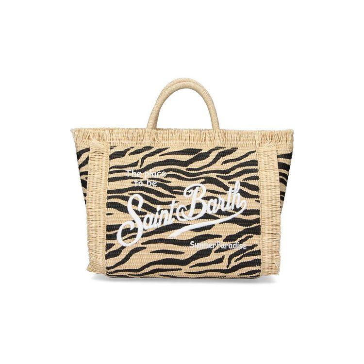MC2 SAINT BARTH Colette Raffia Zebra bež ženska torba