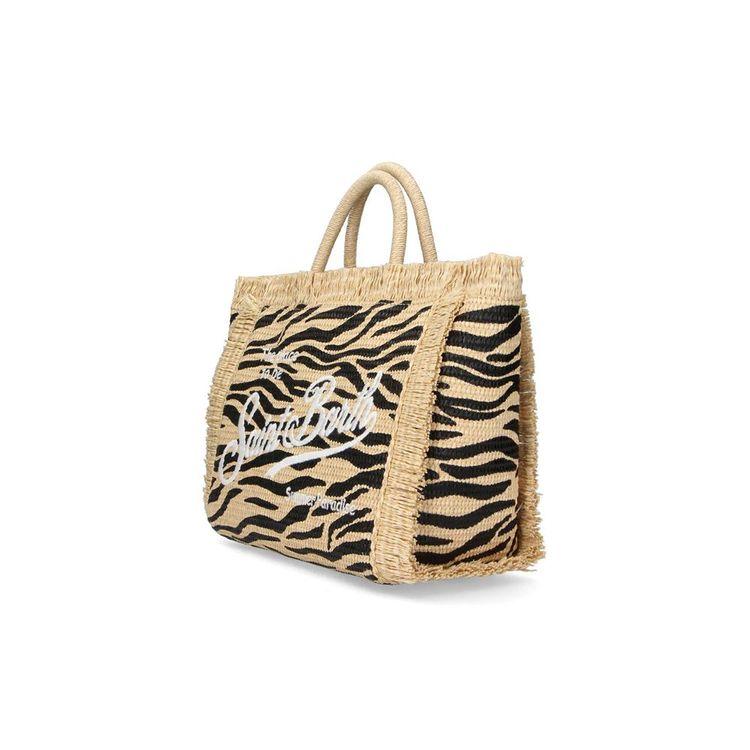 MC2 SAINT BARTH Colette Raffia Zebra bež ženska torba