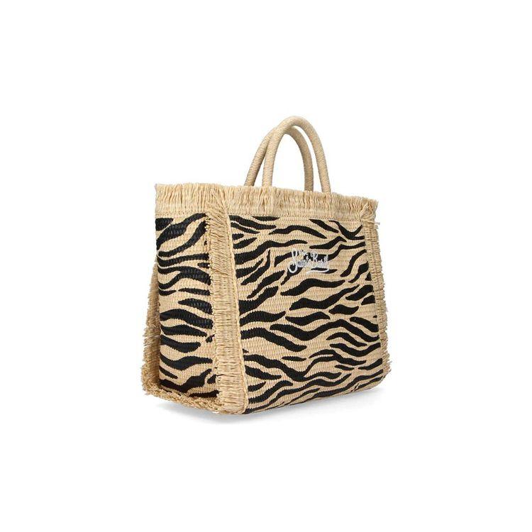 MC2 SAINT BARTH Colette Raffia Zebra bež ženska torba