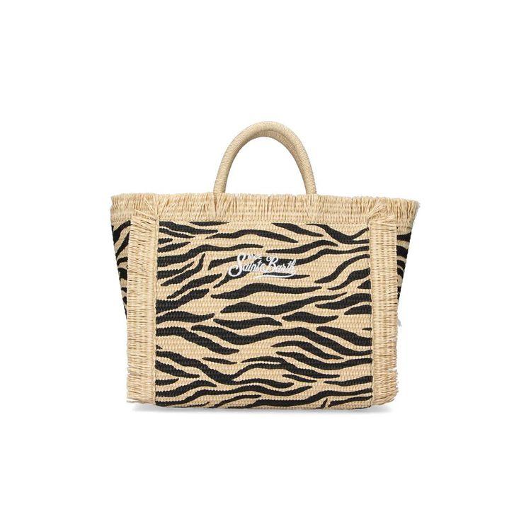 MC2 SAINT BARTH Colette Raffia Zebra bež ženska torba