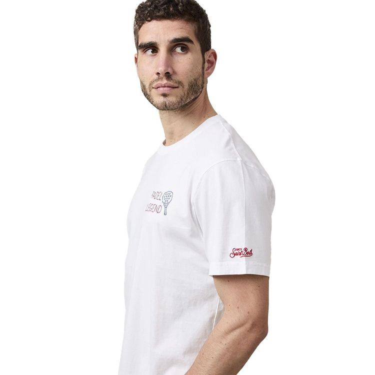MC2 SAINT BARTH bijela muška majica sa "Padel Legend" vezom