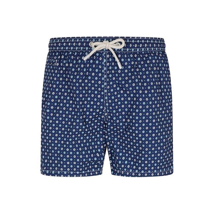 MC2 SAINT BARTH Comfort Light teget muški šorts sa mikro cvjetovima