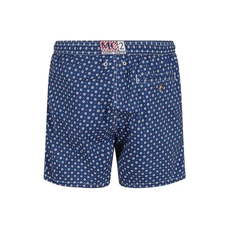 MC2 SAINT BARTH Comfort Light teget muški šorts sa mikro cvjetovima