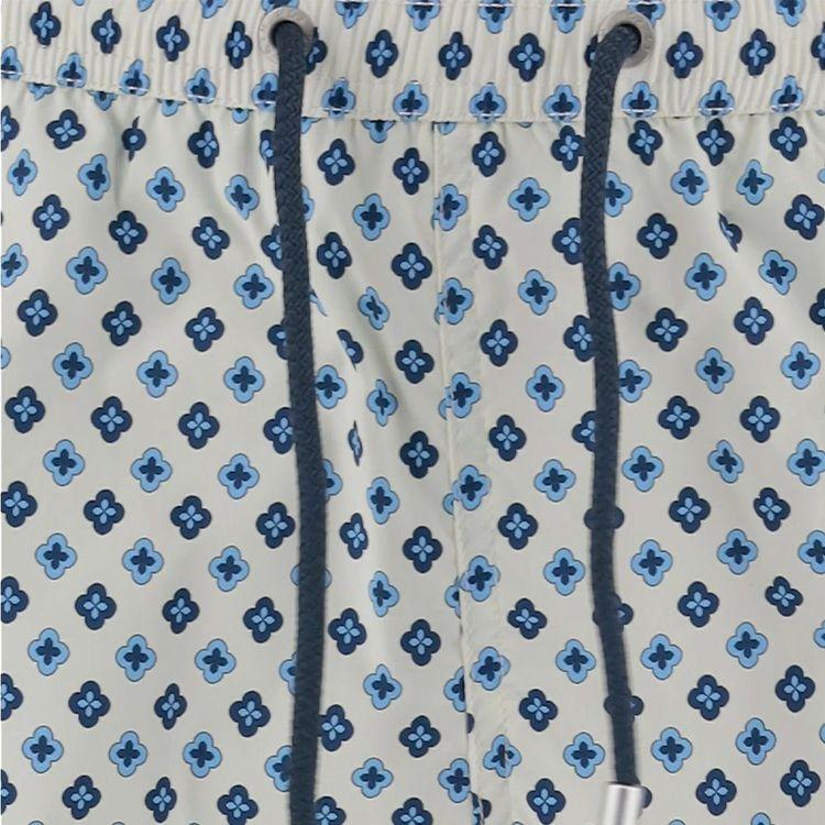 MC2 SAINT BARTH Comfort Light bijeli muški šorts sa mikro cvjetovima