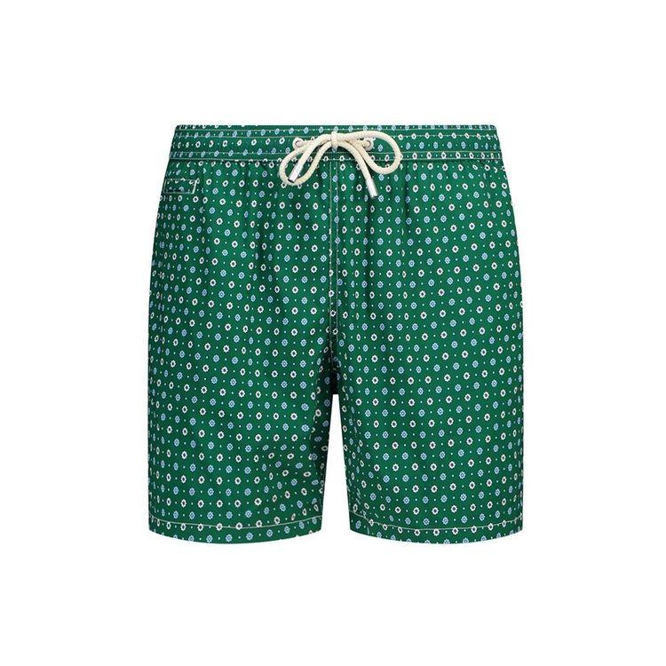 MC2 SAINT BARTH Comfort Light zeleni muški šorts sa micro cvjetovima