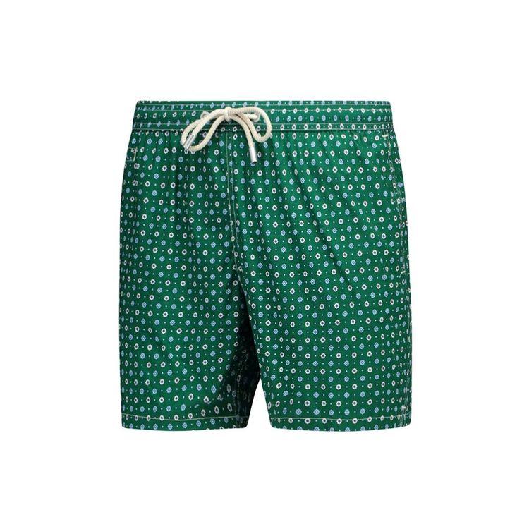 MC2 SAINT BARTH Comfort Light zeleni muški šorts sa micro cvjetovima