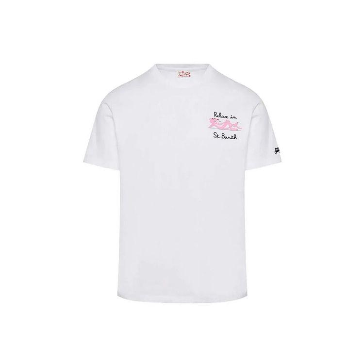 MC2 SAINT BARTH bijela muška majica sa Pink panterom i ispisom "Relax in St. Barth"