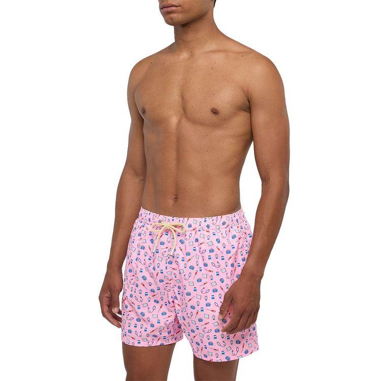 MC2 SAINT BARTH Lightweight roze muški šorts sa „Doctor Job“ printom