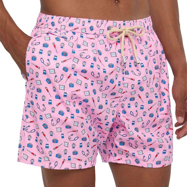 MC2 SAINT BARTH Lightweight roze muški šorts sa „Doctor Job“ printom