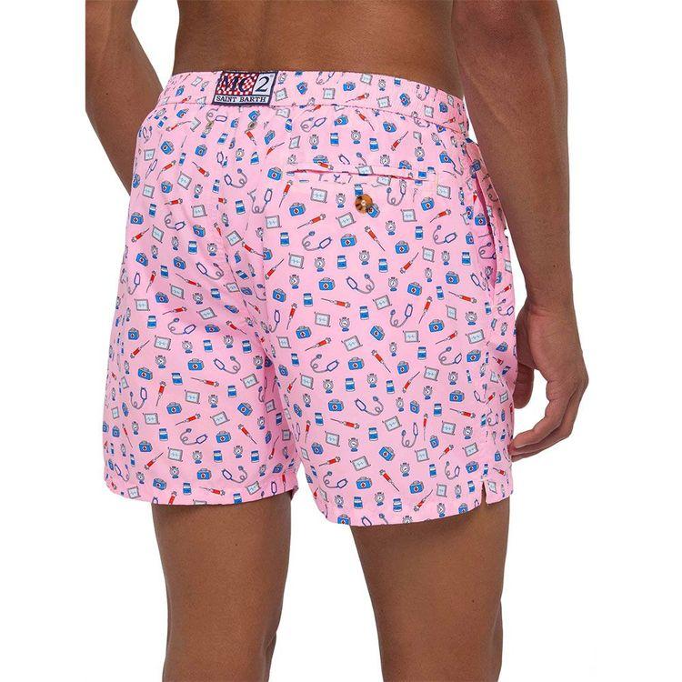 MC2 SAINT BARTH Lightweight roze muški šorts sa „Doctor Job“ printom