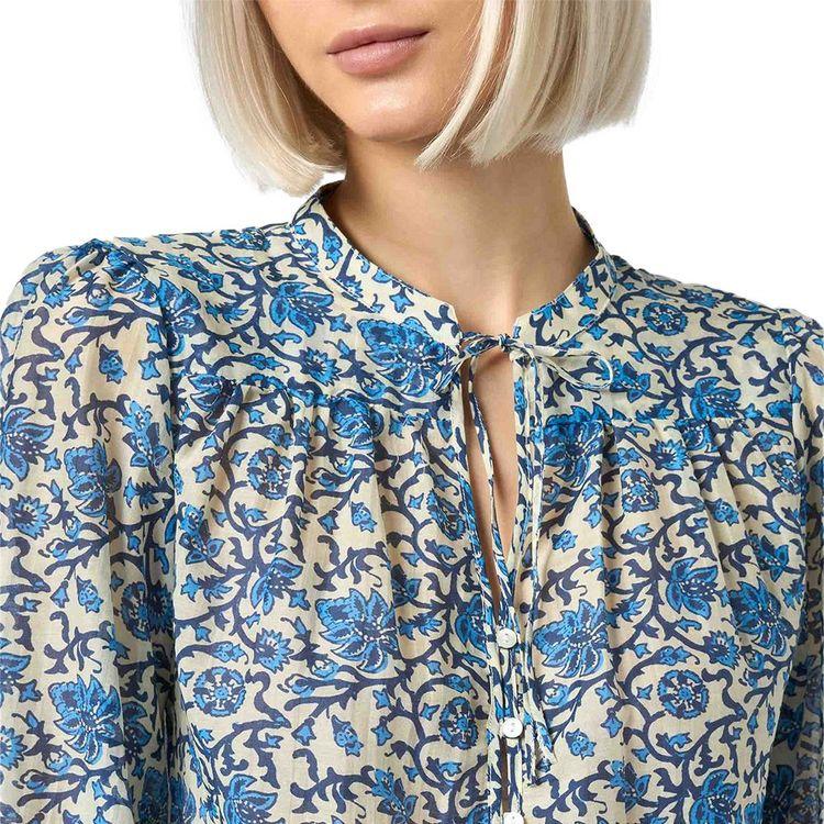 MC2 SAINT BARTH bež ženska bluza sa indigo cvjetnim printom