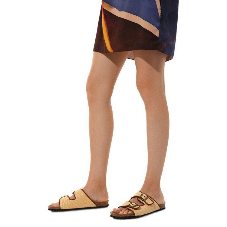 MC2 SAINT BARTH bež ženske papuče sa braon ivicama