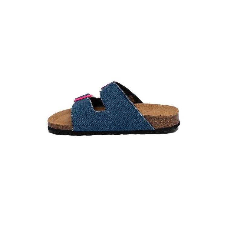 MC2 SAINT BARTH denim ženske papuče sa pink kopčom