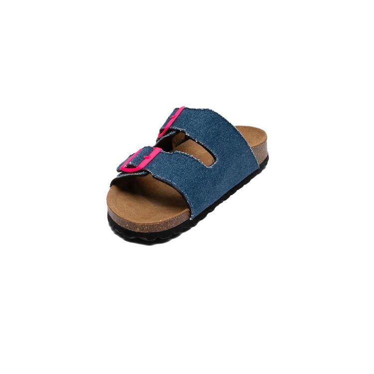 MC2 SAINT BARTH denim ženske papuče sa pink kopčom