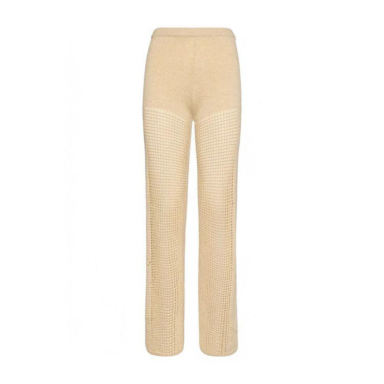MC2 SAINT BARTH bež heklane ženske pantalone