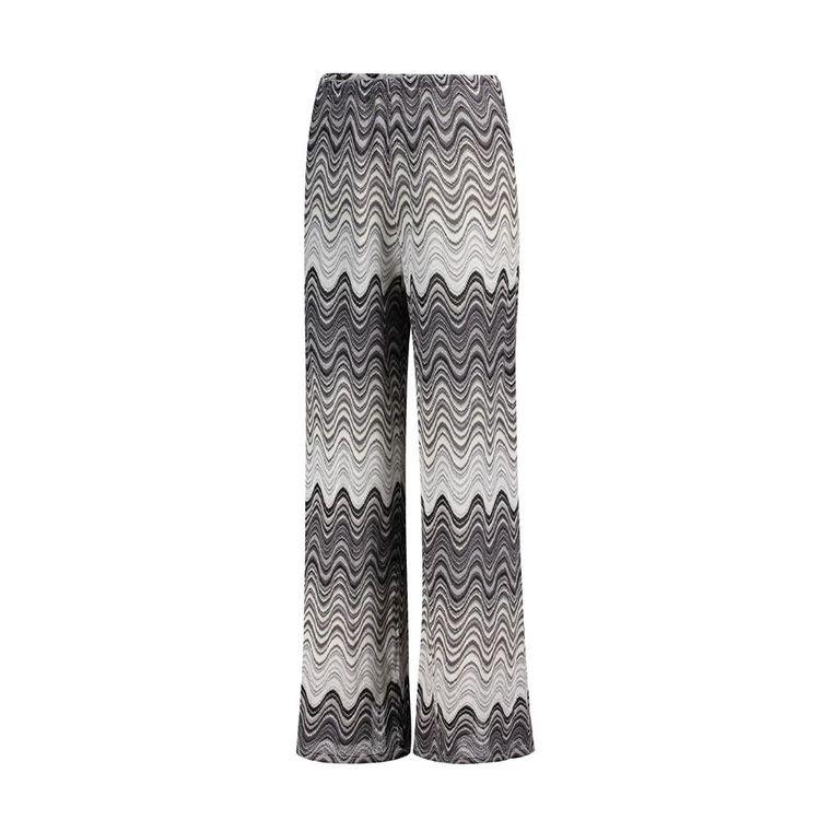 MC2 SAINT BARTH Amalia Sea Wave sive ženske pantalone sa suptilnim lurex sjajem