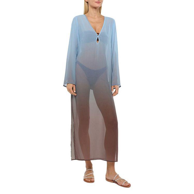MC2 SAINT BARTH Agatha plavo-braon ombre maxi haljina