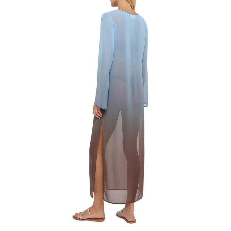 MC2 SAINT BARTH Agatha plavo-braon ombre maxi haljina